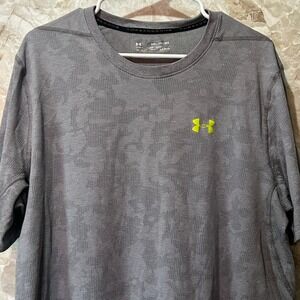 Under Armour HeatGear Mens XXL Gray Fitted Short Sleeve Athletic Shirt